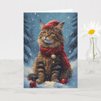 Cat Cute Holiday Kaart