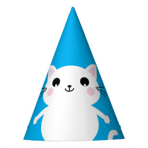 Cat Cute Kat Colorful 1st Birthday Party Thema Feesthoedjes