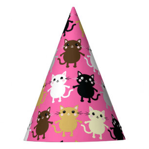 Cat Cute Kat Colorful 1st Birthday Party Thema Feesthoedjes