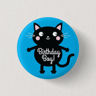 Cat Cute Kat Colorful 1st Birthday Party Thema Ronde Button 3,2 Cm