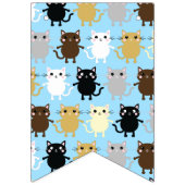 Cat Cute Kat Colorful 1st Birthday Party Thema Vlaggetjes (Eerste vlag)