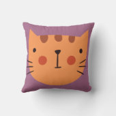 Cat Cute Oranje nursery Baby Room Kussen (Achterkant)