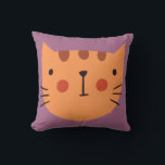 Cat Cute Oranje nursery Baby Room Kussen<br><div class="desc">Cute Oranje Paars Cat nursery Baby Room</div>