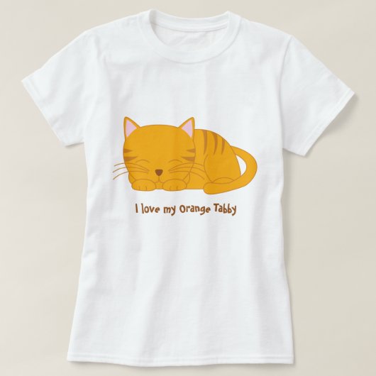 Cat Cute Oranje Tabby Cat T-shirt (Design voorkant)