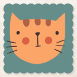 Cat Cute Pinky Paper Kartonnen Onderzetters<br><div class="desc">Cutrofielen</div>