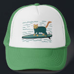 Cat Cute Surfing Tabby Cat Trucker Pet<br><div class="desc">CONTROLEER MEOWT! Heb je ooit een surfende kat gezien? Bekijk dit grappige pet en controleer mijn winkel op meer overeenkomende objecten zoals mokken,  stickers en meer. En natuurlijk ook nog meer katten. Pas dit met een naam of een andere tekst aan.</div>