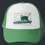 Cat Cute Surfing Tabby Cat Trucker Pet<br><div class="desc">CONTROLEER MEOWT! Heb je ooit een surfende kat gezien? Bekijk dit grappige pet en controleer mijn winkel op meer overeenkomende objecten zoals mokken,  stickers en meer. En natuurlijk ook nog meer katten. Pas dit met een naam of een andere tekst aan.</div>
