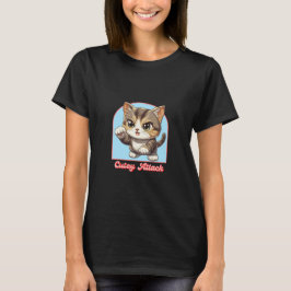 Cat Cutey Aanval, grappige kat T-shirt