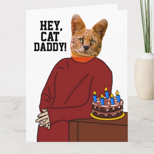 CAT DAD BIRTHDAY KAART VOOR BROTHER DAD HIM GUY (Voorkant)
