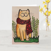 CAT DAD BIRTHDAY-WENSKAARTEN KAART (Gele Bloem)