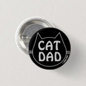 CAT DAD Black and White Ronde Button 3,2 Cm (Voorkant /achterkant)