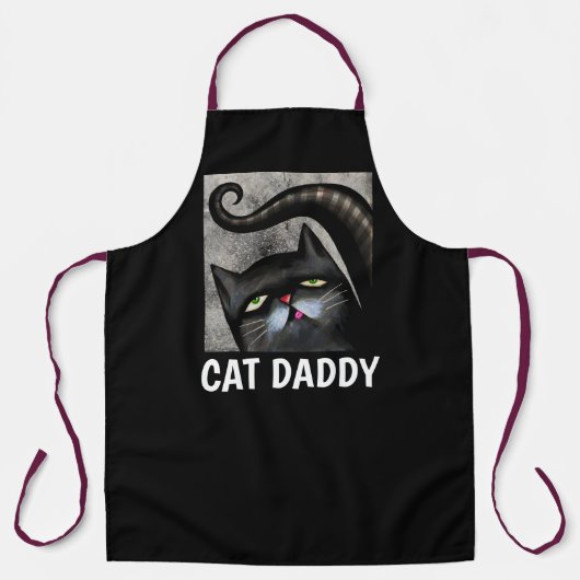 CAT DAD BLACK CAT ART MANNEN KITCHEN SCHORTEN (Voorkant)