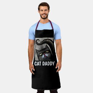 CAT DAD BLACK CAT ART MANNEN KITCHEN SCHORTEN