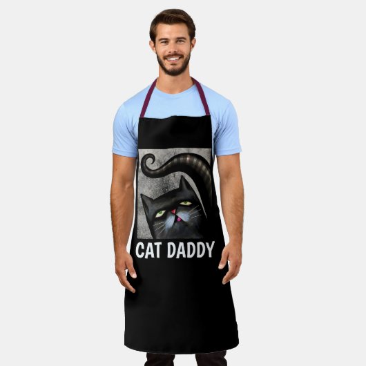 CAT DAD BLACK CAT ART MANNEN KITCHEN SCHORTEN (Gedragen)