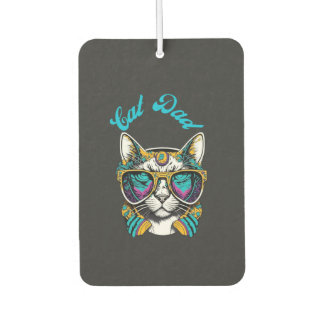 Cat Dad Black Cat Vintage Eighties Style Cat Retro Luchtverfrisser