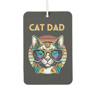 Cat Dad Black Cat Vintage Eighties Style Cat Retro Luchtverfrisser