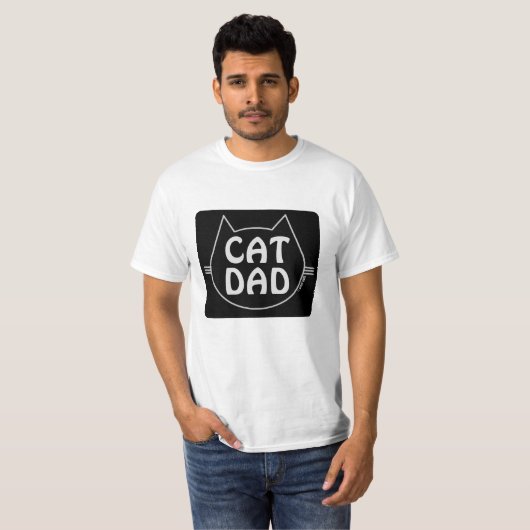CAT DAD Cat Lover's Black T-Shirt (Voorkant volledig)