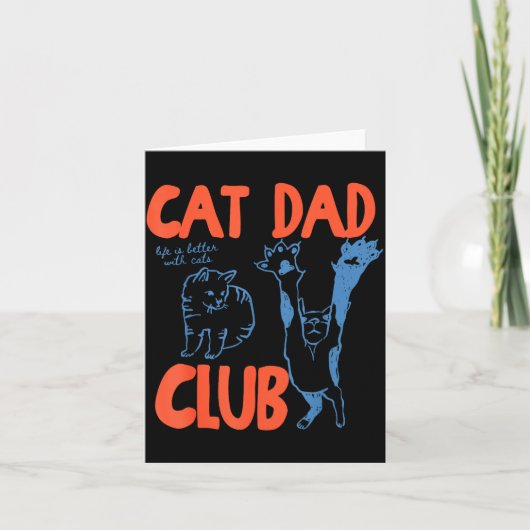 Cat Dad Club Funny Cat Lover Pet Parent Father's D Kaart (Voorkant)