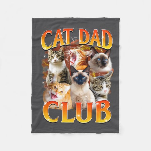 Cat Dad Club Funny Life Is Better With Cats Father Fleece Deken (Voorkant)