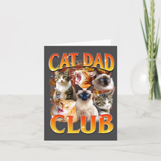 Cat Dad Club Funny Life Is Better With Cats Father Kaart (Voorkant)