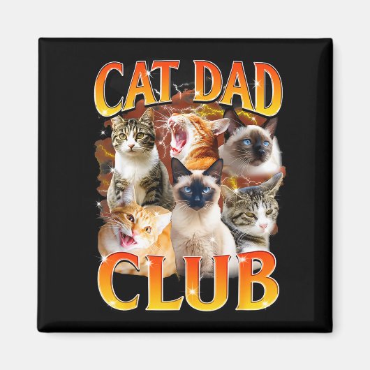 Cat Dad Club Funny Life Is Better With Cats Father Magneet (Voorkant)