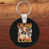 Cat Dad Club Funny Life Is Better With Cats Father Sleutelhanger (Voorkant)