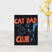 Cat Dad Club Funny Life Is Better With Cats  Kaart (Gele Bloem)