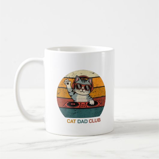 CAT DAD CLUB / Funny Retro misician Koffiemok (Links)