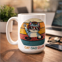 CAT DAD CLUB / Funny Retro misician Koffiemok