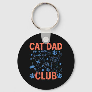Cat Dad Club Leven Beter met Katten Liefhebbende V Sleutelhanger