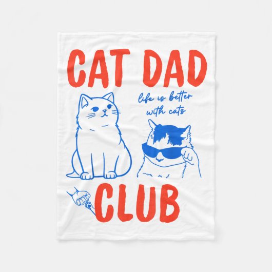 Cat Dad Club Life Is Better With Cats Cat Dad Cat  Fleece Deken (Voorkant)
