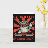Cat Dad Club, Life Is Better With Cats, Cat Dad Fu Kaart (Gele Bloem)