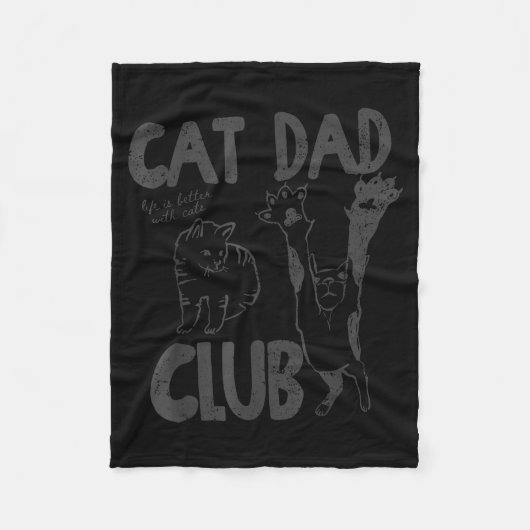 Cat Dad Club Life Is Better With Cats Father's Day Fleece Deken (Voorkant)