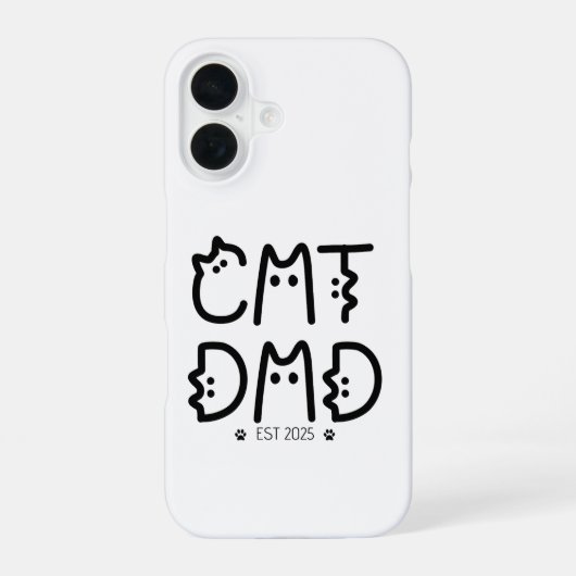 Cat Dad Custom Year iPhone 16 Hoesje (Achterkant)