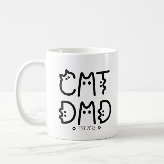 Cat Dad Custom Year Koffiemok (Links)