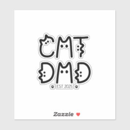 Cat Dad Custom Year Sticker