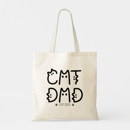 Cat Dad Custom Year Tote Bag (Achterkant)