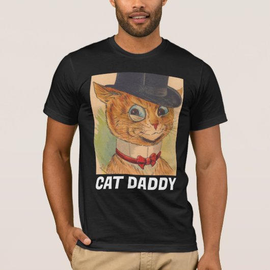 CAT DAD DADDY TOP HAT ART T-SHIRS T - SHIRTS (Voorkant)