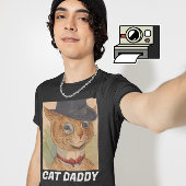 CAT DAD DADDY TOP HAT ART T-SHIRS T - SHIRTS