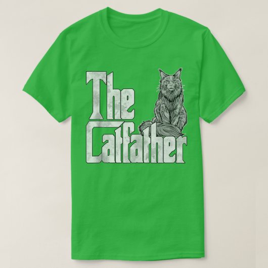 Cat Dad de Catfather Maine Coon Cat Father Kat D T-shirt (Design voorkant)