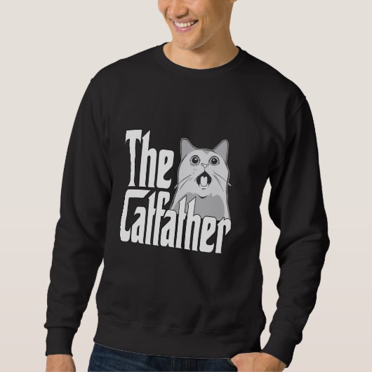 Cat Dad De Catfather Schattige Meme Cat Vader Kat Trui (Voorkant)
