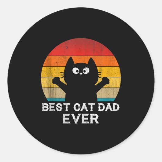 Cat Dad Ever - Funny Cats Tank Top  Ronde Sticker (Voorkant)