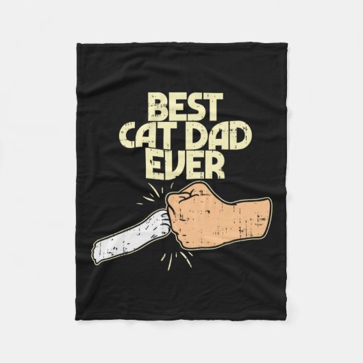 Cat Dad Ever Funny Kitten Pet Lover Eigenaar Papa Fleece Deken (Voorkant)