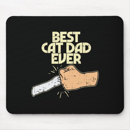 Cat Dad Ever Funny Kitten Pet Lover Eigenaar Papa Muismat (Voorkant)