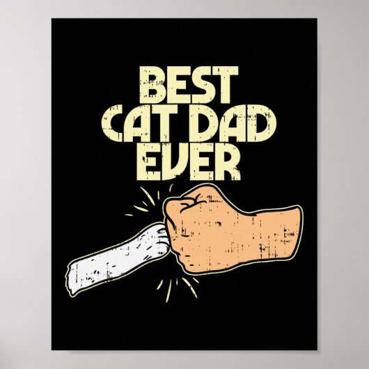 Cat Dad Ever Funny Kitten Pet Lover Eigenaar Papa Poster (Voorkant)