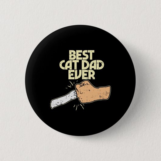 Cat Dad Ever Funny Kitten Pet Lover Eigenaar Papa Ronde Button 5,7 Cm (Voorkant)