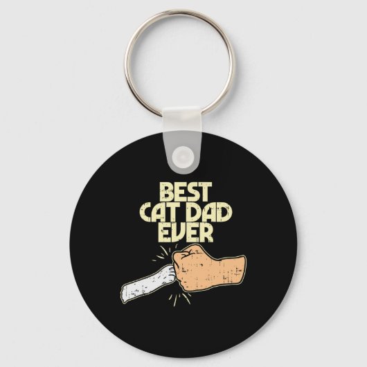 Cat Dad Ever Funny Kitten Pet Lover Eigenaar Papa  Sleutelhanger (Voorkant)