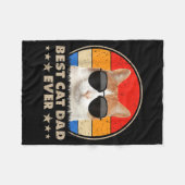 Cat Dad Ever Vintage Cool Gles Cat For Father Men Fleece Deken (Voorkant (Horizontaal))