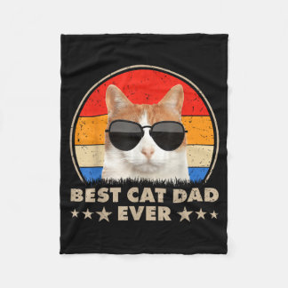 Cat Dad Ever Vintage Cool Gles Cat For Father Men Fleece Deken