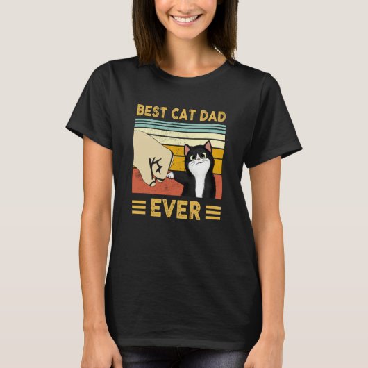 Cat Dad Father's Day 2023 Cat Daddy Retro Best Cat T-shirt (Voorkant)
